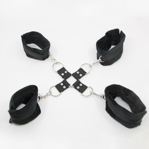 PU Hog Tie Cross Shackle Piece by Berlin Baby - Cuffs And Restraints