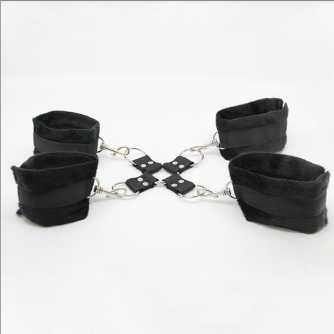 PU Hog Tie Cross Shackle Piece by Berlin Baby - Cuffs And Restraints