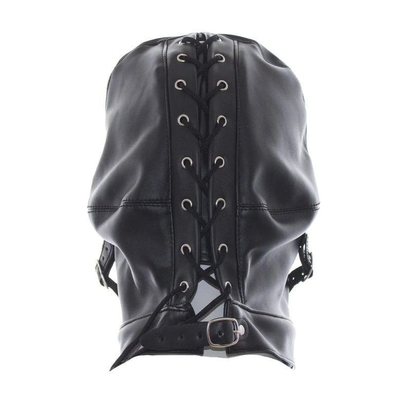 Leather Hood Full Mask Eyes & Mouth Detachable by BDStyle - Blindfolds And Masks