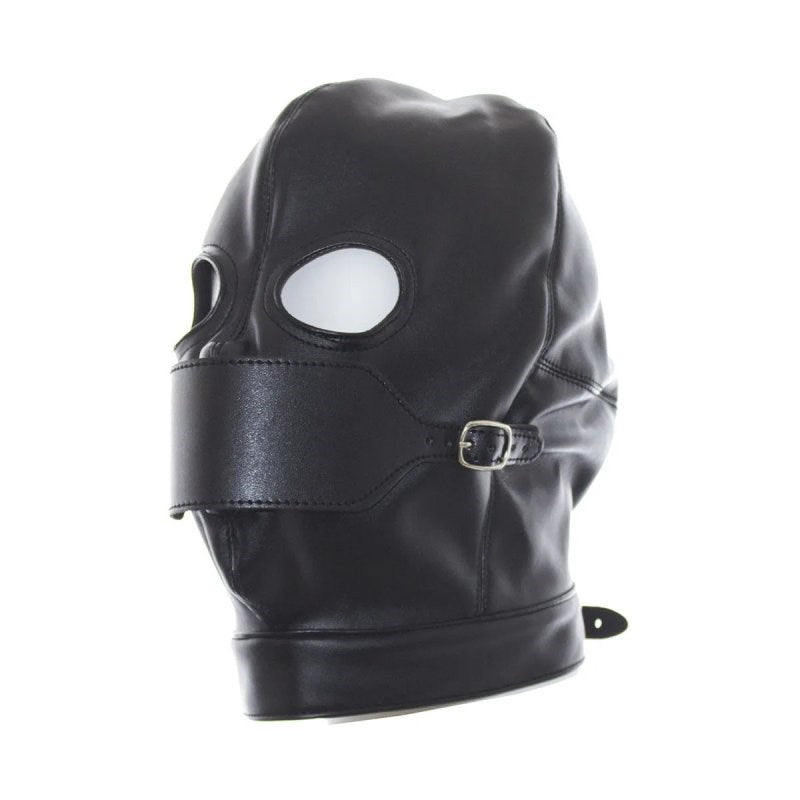 Leather Hood Full Mask Eyes & Mouth Detachable by BDStyle - Blindfolds And Masks