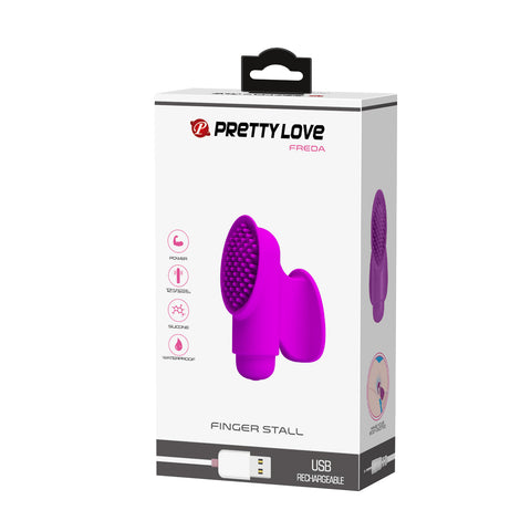 Freda 12 Functions Rechargeable Finger Sleeve Vibrator - Finger and Tongue Vibrators