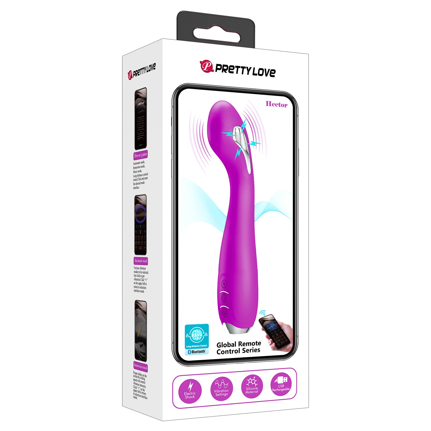 Baile Hector Mobile APP Control Electric Stimulation Vibe - G-Spot Vibrators