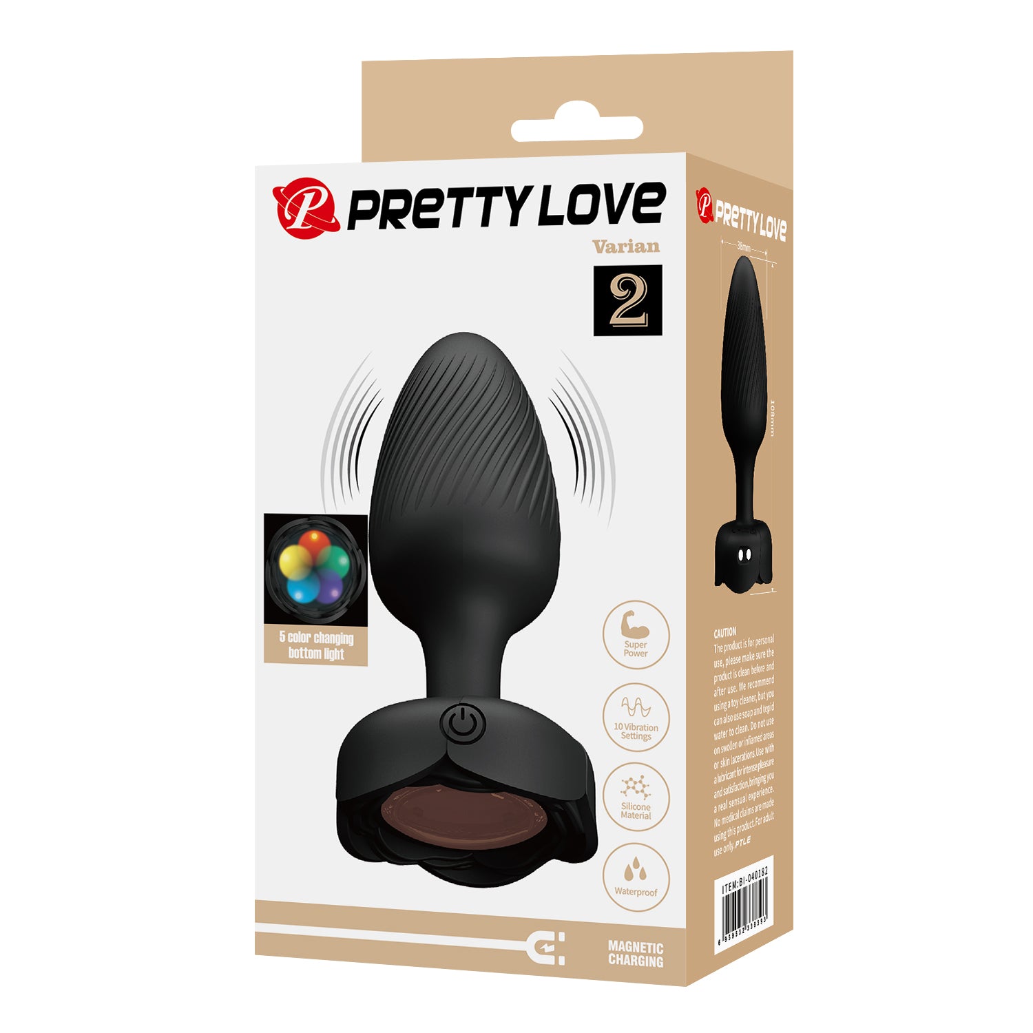 Varian Light-Up Rechargeable Anal Plug by Baile - Butt Plugs