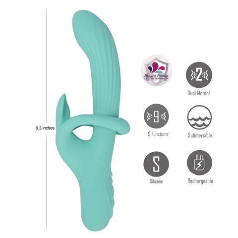 Maia TENLEY Mint USB Rechargeable Gyrating Rabbit Vibrator - Rabbit Vibrators