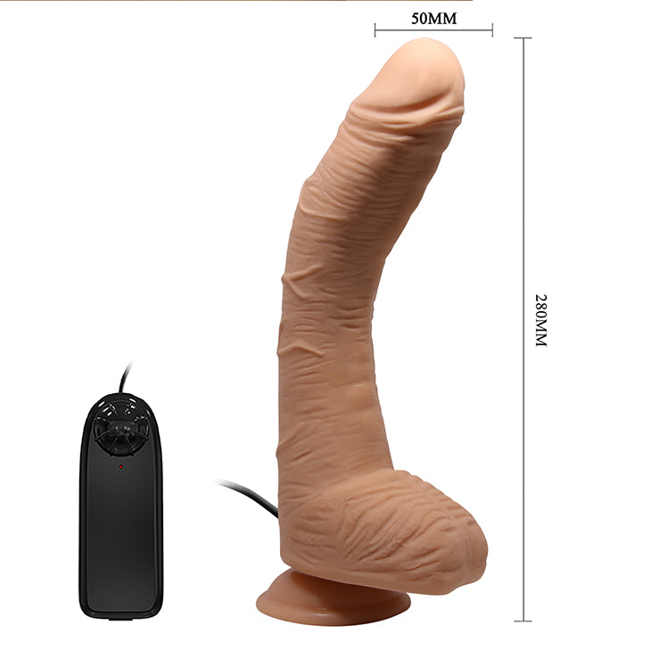 Baile Alex 11 Inches Vibrating G Spot Curved Dildo - Vibrating Dildos