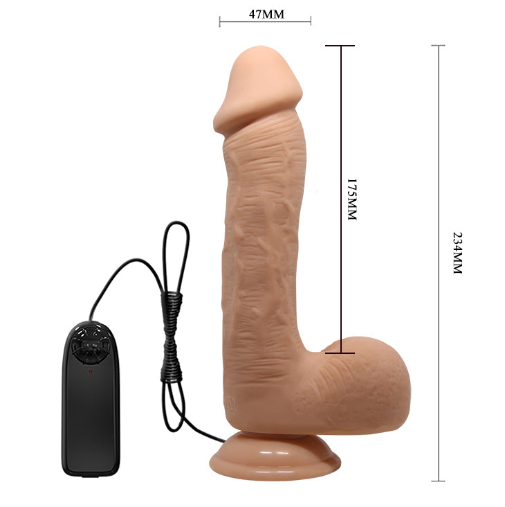 Baile Johnson 9.2 Inches Vibrating Dildo With Suction Base - Vibrating Dildos