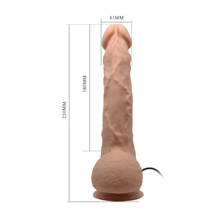 Baile Jason 9.8 Inches Vibrating Dildo With Suction Base - Vibrating Dildos