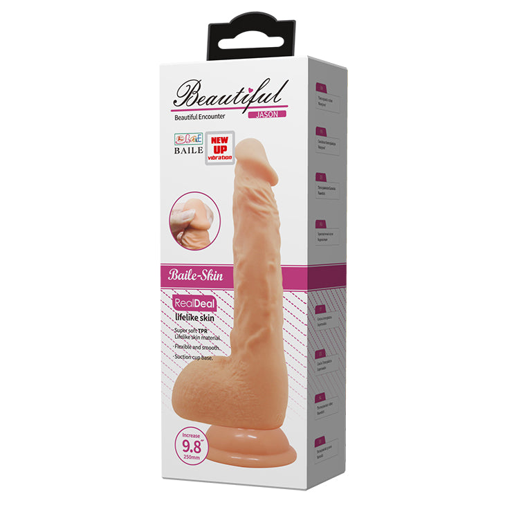Baile Jason 9.8 Inches Vibrating Dildo With Suction Base - Vibrating Dildos