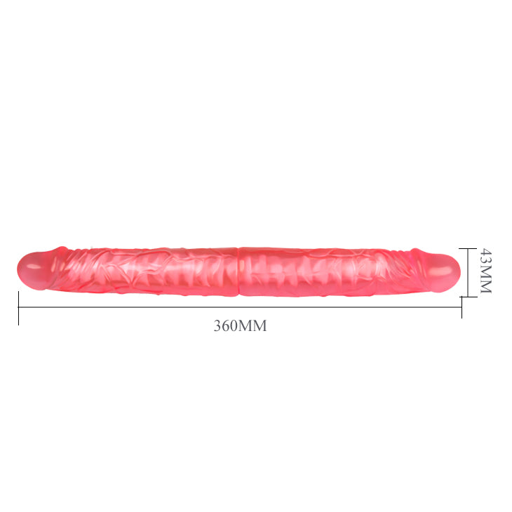 Baile Bendable Realistic TPR Double Dong 14 Inches - Double Ender