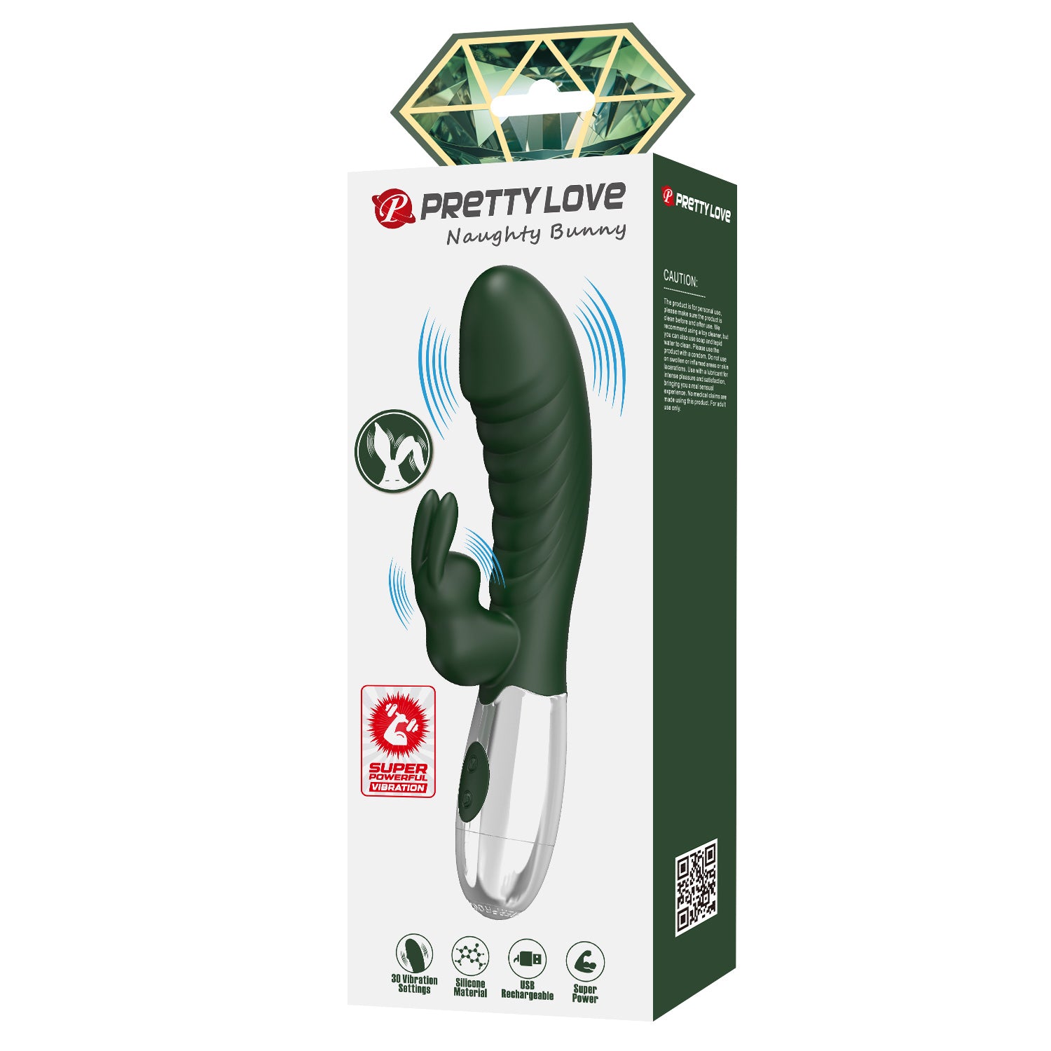 Baile Naughty Bunny Rechargeable Silicone Rabbit Vibrator - Rabbit Vibrators
