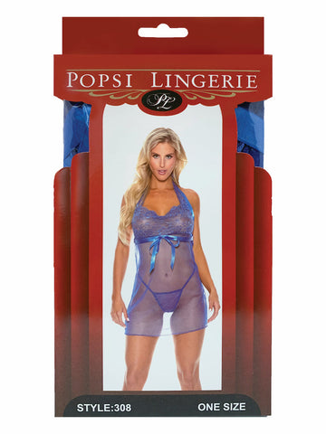 Sexy Womens Mesh and Lace Babydoll by Popsi Lingerie - BabyDolls And Chemises
