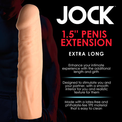 JOCK Extra Long 1.5 Inch Penis Extension Sleeve - Penis Sleeves and Extenders