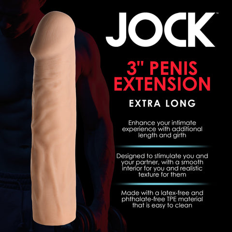 JOCK Extra Long 3 Inch Penis Extension Sleeve - Penis Sleeves and Extenders