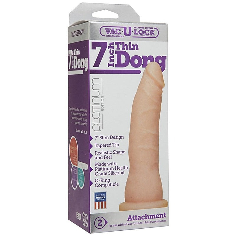 Vac-U-Lock Platinum Edition 7 Inch Thin Dong - Strap On Sextoys