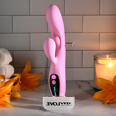 Evolved PUSH THE BUTTON Rabbit Vibrator with G-Spot Bud - Rabbit Vibrators