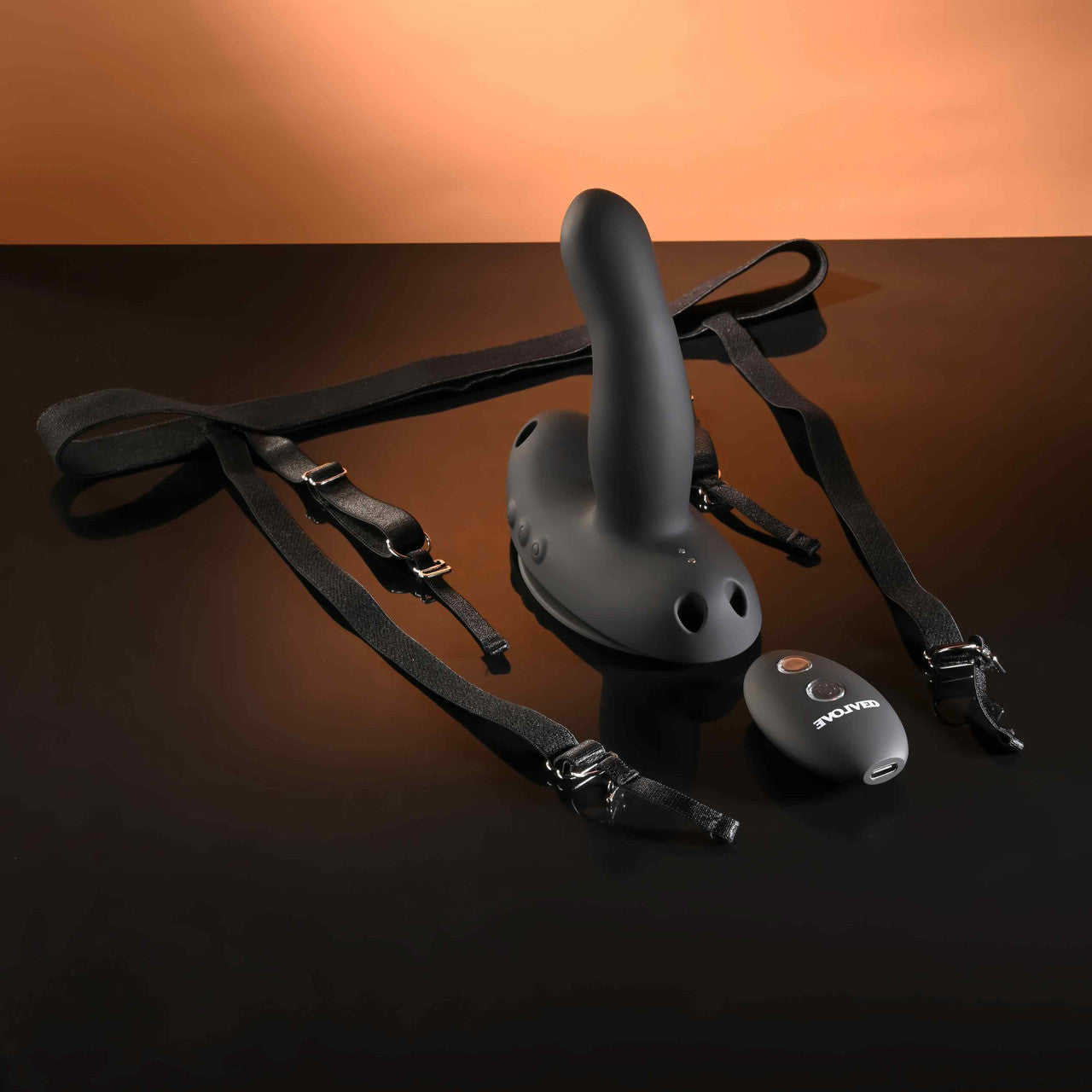 Evolved COME CLOSER Vibrating Strap-On with Remote - Strap On Sextoys