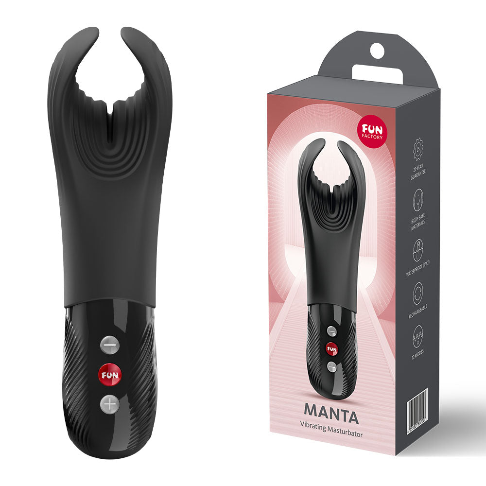 Fun Factory MANTA Rechargeable Unisex Vibrating Masturbator - Masturbators and Strokers