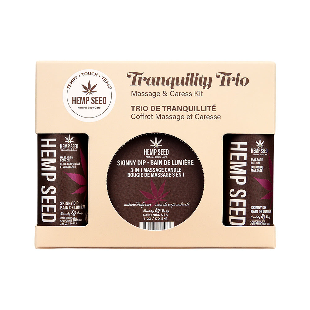 Hemp Seed Tranquility Trio Scented Massage & Caress Kit - Massage Oils and Lubricants