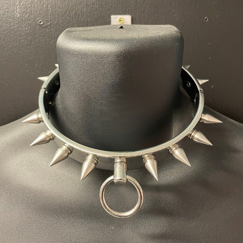 Spiked Metal BDSM Collar by Hell's Couture - Collars and Leads