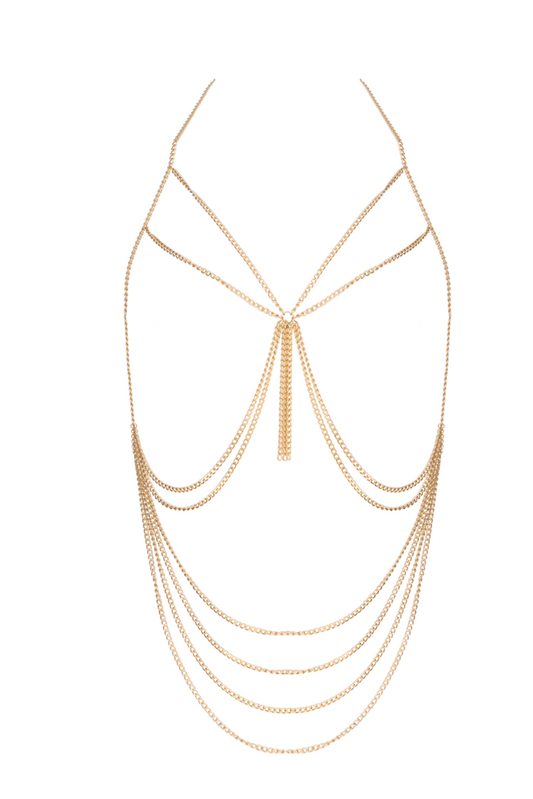 Muse Tassel BDSM Chain Harness - Sophisticated Body Jewelry for Confident Sensuality