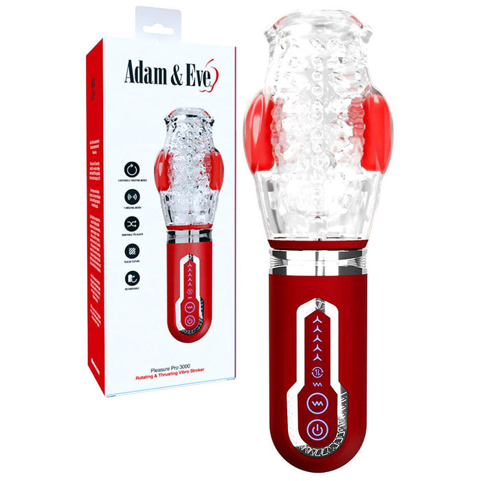 Adam & Eve PLEASURE PRO 3000 Thrusting & Rotating Stroker - Masturbators and Strokers