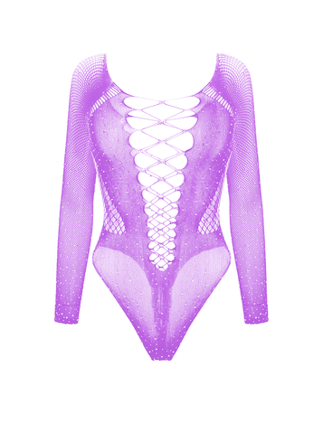 Sexy Extreme Plunge Rhinestone Bodysuits - Teddies and Bodysuits