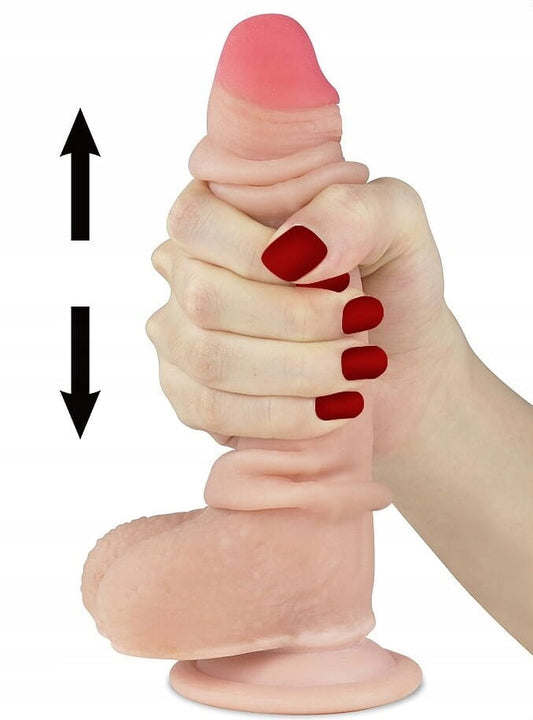 Sliding Skin Dual Layer Dong 9.5'' Dong with Flexible Skin - Realistic Dildos