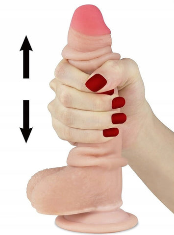 Sliding Skin Dual Layer Dong 9.5'' Dong with Flexible Skin - Realistic Dildos