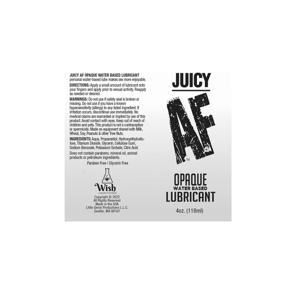 Juciy AF - Waterbased Opaque Lubricant - Water Based Lubes