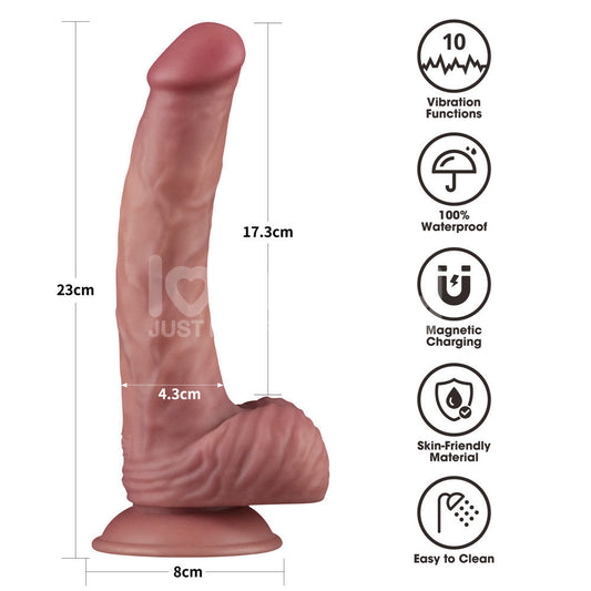 Dual Density Power Cock USB Rechargeable Vibrating Dildo - Vibrating Dildos