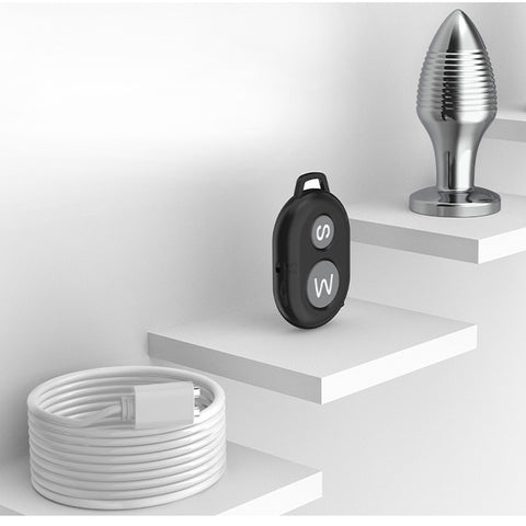 Rechargable Remote Controlled Vibrating Steel Butt Plug - Butt Plugs