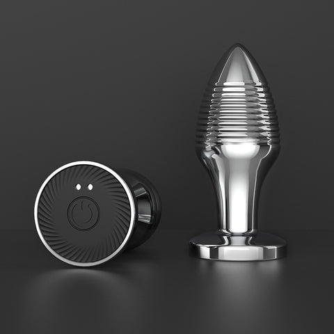 Rechargable Remote Controlled Vibrating Steel Butt Plug - Butt Plugs