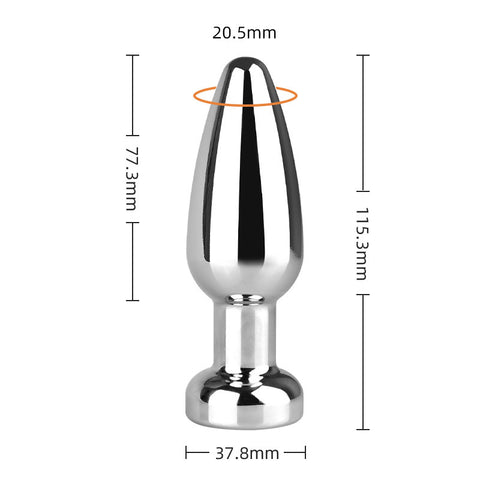 Rechargeable 10 Settings Vibrating Metal Butt Plug - Butt Plugs