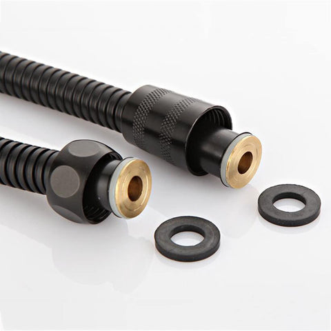 Stainless Steel Kink Free Shower Hose Enema Black - Enemas and Douches