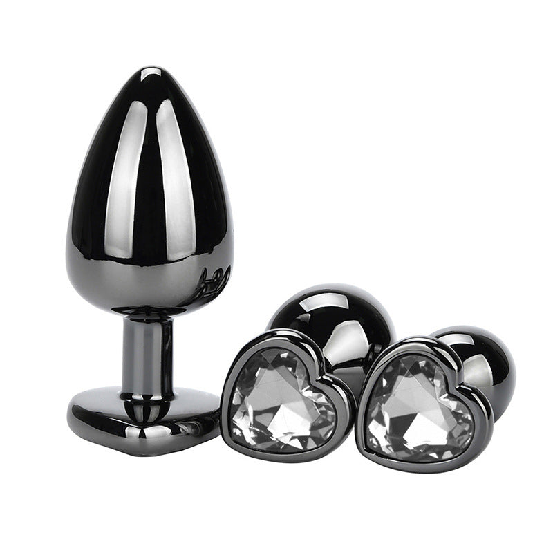 Exquisite Heart-Shaped Gem Stainless Steel Butt Plug - Butt Plugs