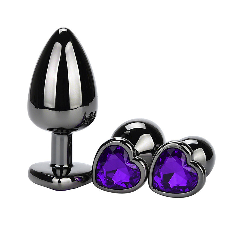 Exquisite Heart-Shaped Gem Stainless Steel Butt Plug - Butt Plugs