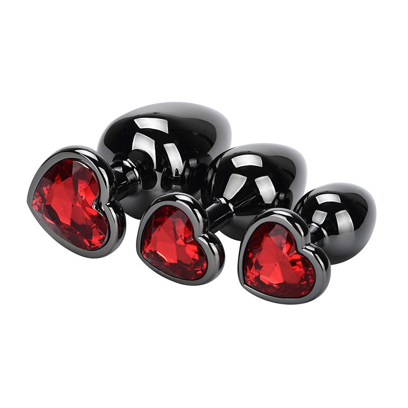 Exquisite Heart-Shaped Gem Stainless Steel Butt Plug - Butt Plugs