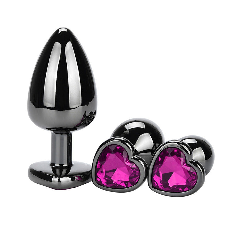 Exquisite Heart-Shaped Gem Stainless Steel Butt Plug - Butt Plugs