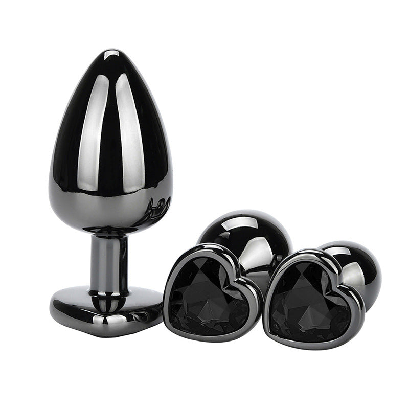 Exquisite Heart-Shaped Gem Stainless Steel Butt Plug - Butt Plugs