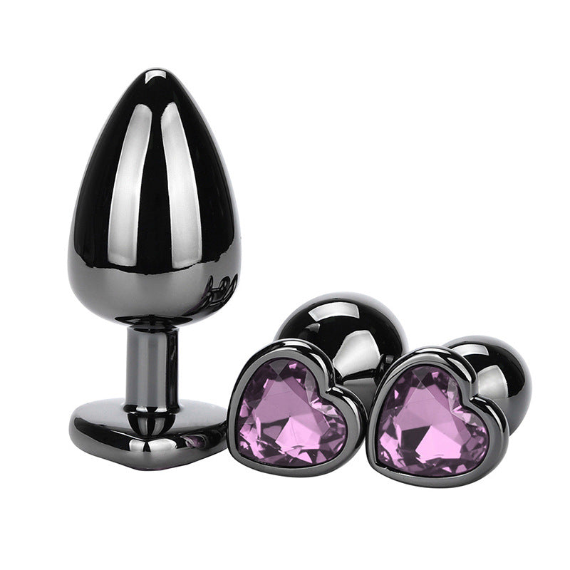 Exquisite Heart-Shaped Gem Stainless Steel Butt Plug - Butt Plugs