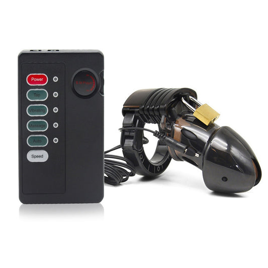 Customizable E-Stim Male Chastity Cage - Adjustable Fit, Durable Design