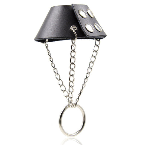 Leather Parachute Ball Stretcher by BDStyle - Ball and Cock Toys