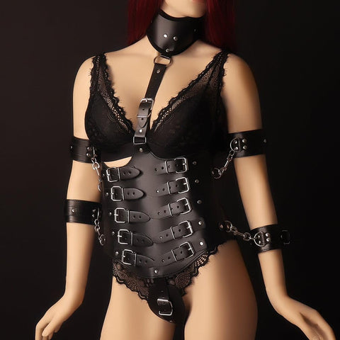 Ultimate Lockdown Leather Cincher Bondage Restraints - Cuffs And Restraints