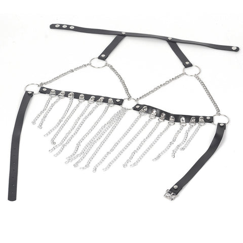 Leather Chain Bra & G-String Bondage Clubwear by BDStyle - Her Fetish