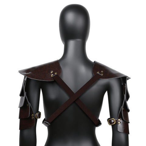 Brown PU Leather Vintage Armor Bondage Restraints - Cuffs And Restraints
