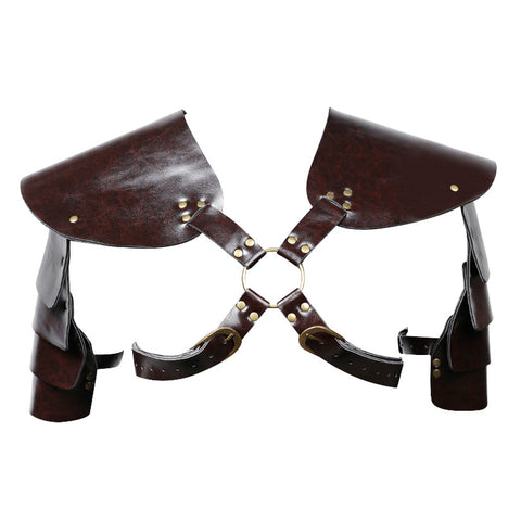 Brown PU Leather Vintage Armor Bondage Restraints - Cuffs And Restraints