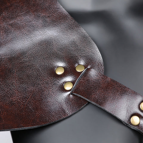 Brown PU Leather Vintage Armor Bondage Restraints - Cuffs And Restraints