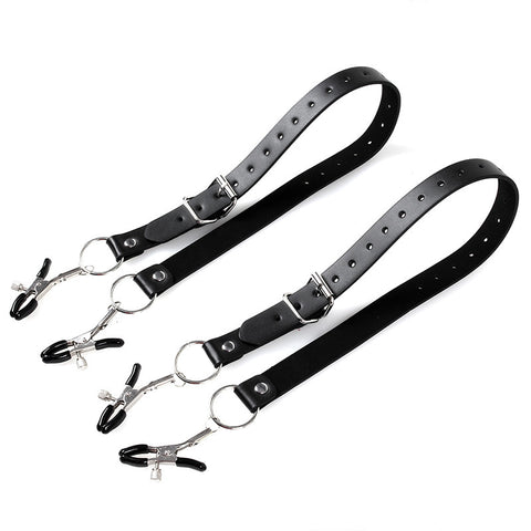 Faux Leather Labia Clamp Belt by BDStyle - Pussy And Clit Toys