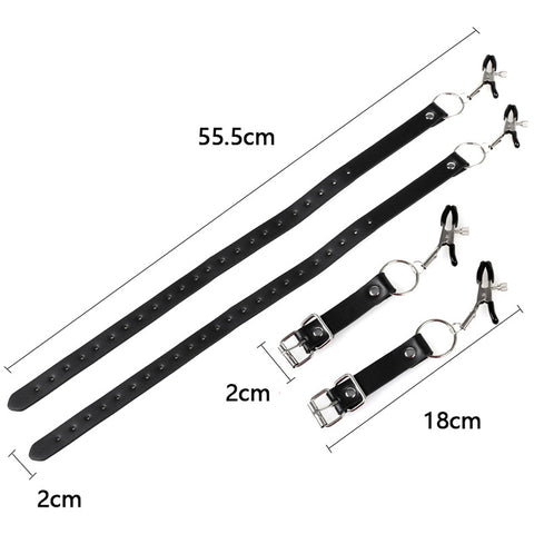 Faux Leather Labia Clamp Belt by BDStyle - Pussy And Clit Toys