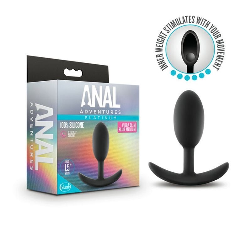 Anal Adventures Platinum Silicone Vibra Plug - Butt Plugs